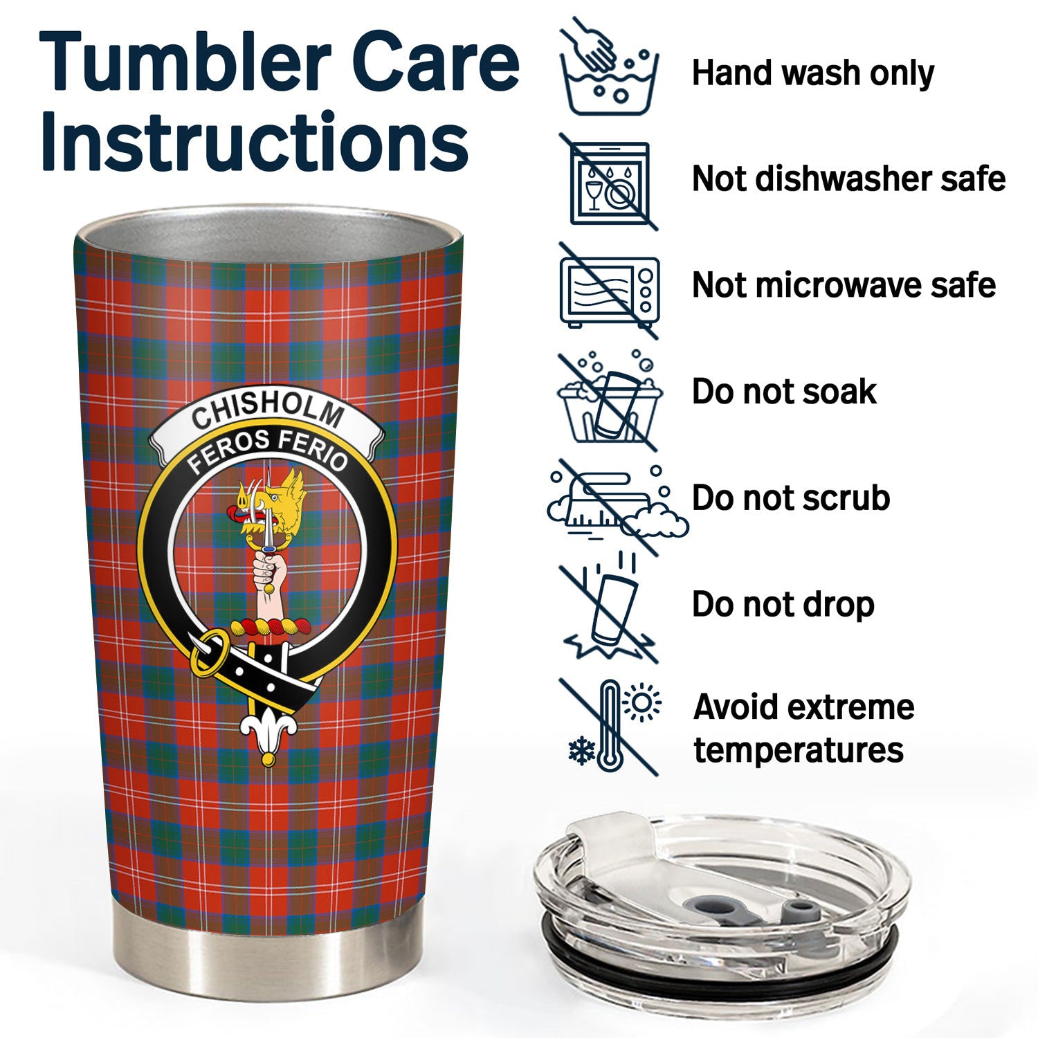 Chisholm Ancient Tartan Crest Tumbler