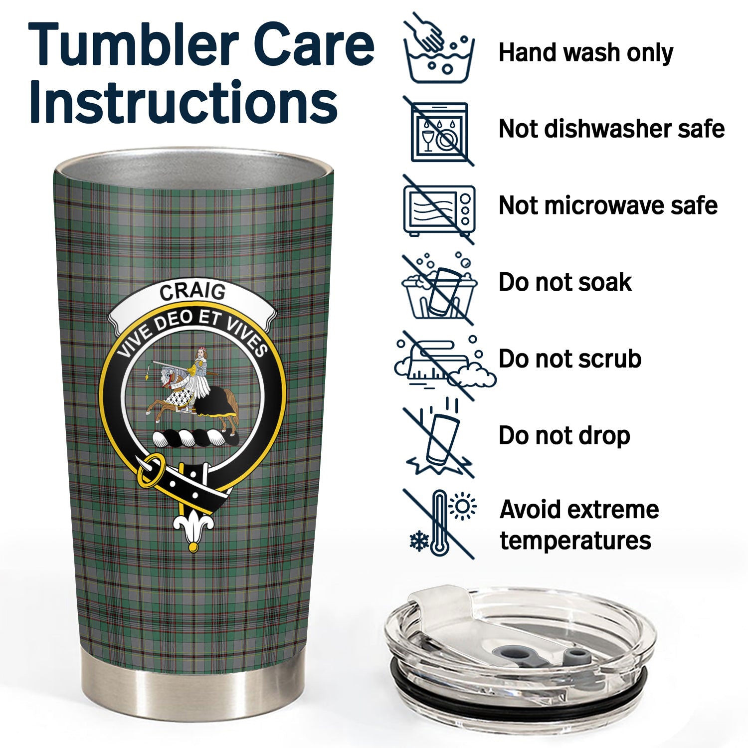 Craig Tartan Crest Tumbler