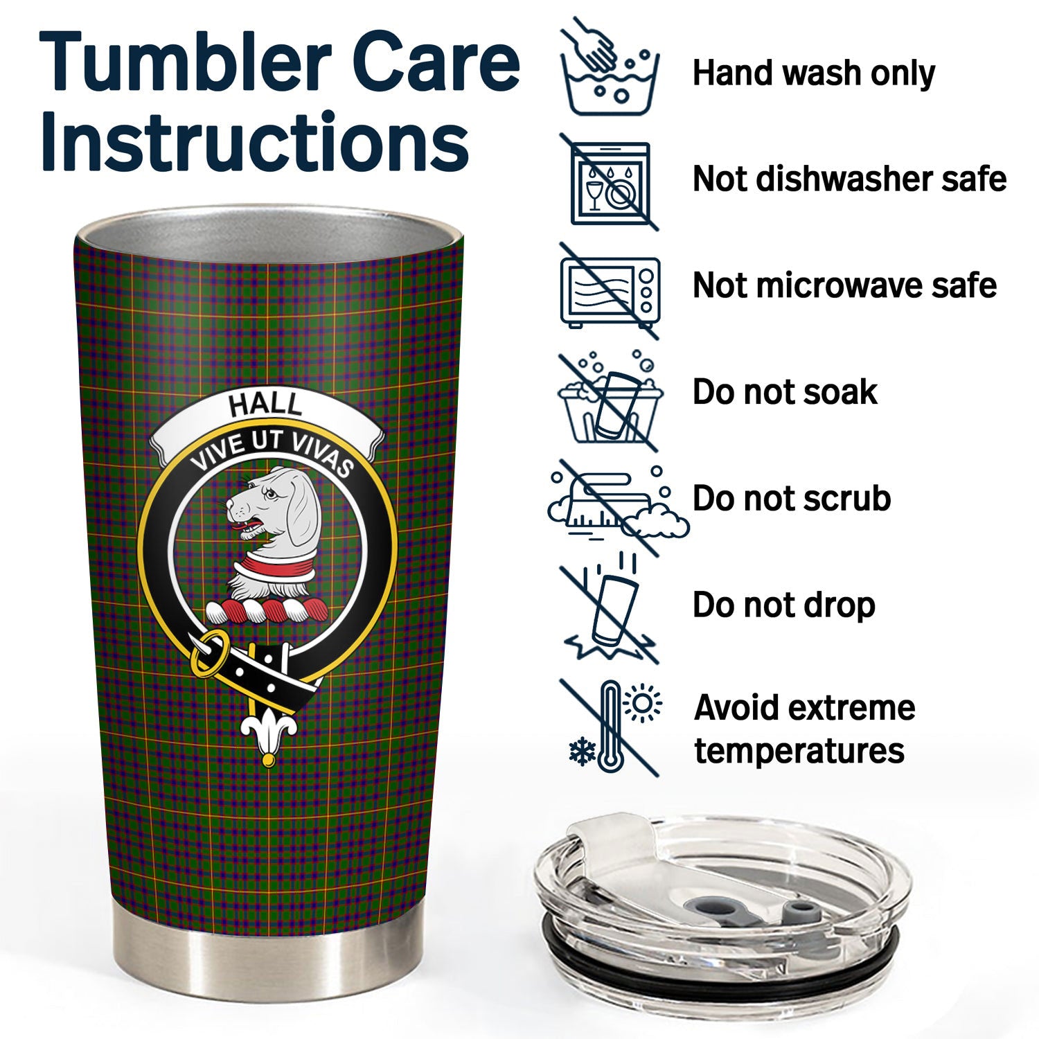 Hall Tartan Crest Tumbler