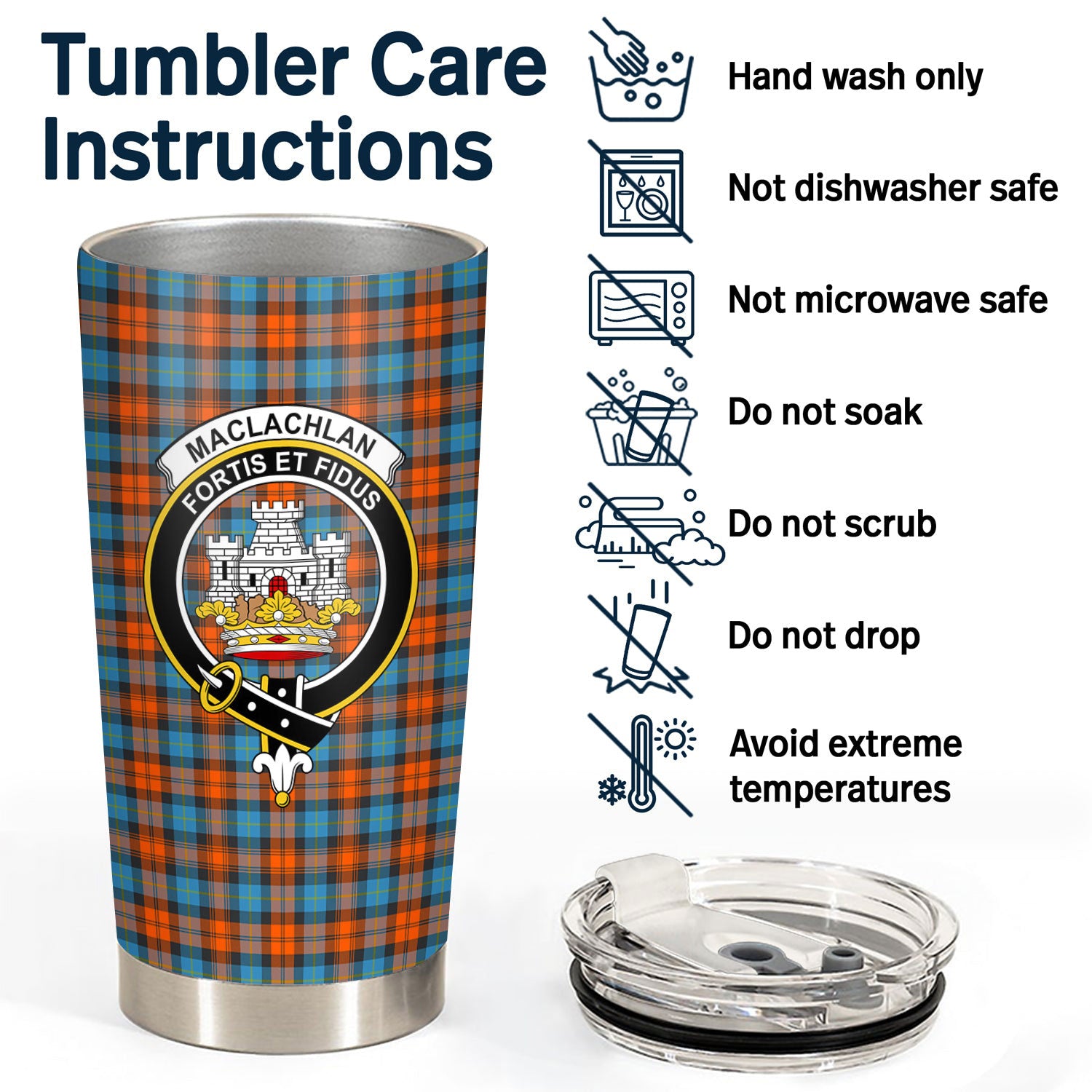 MacLachlan Ancient Tartan Crest Tumbler