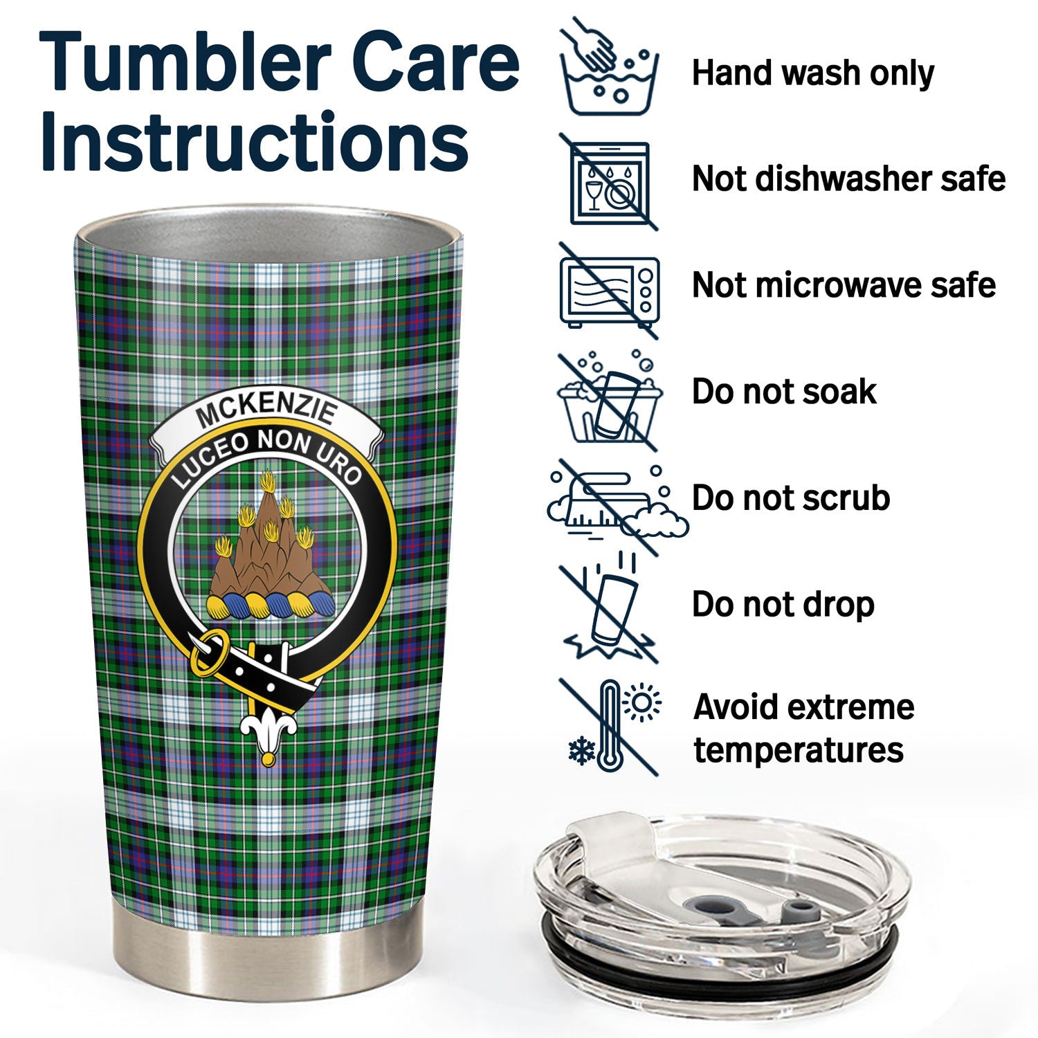 McKenzie Dress Modern Tartan Crest Tumbler