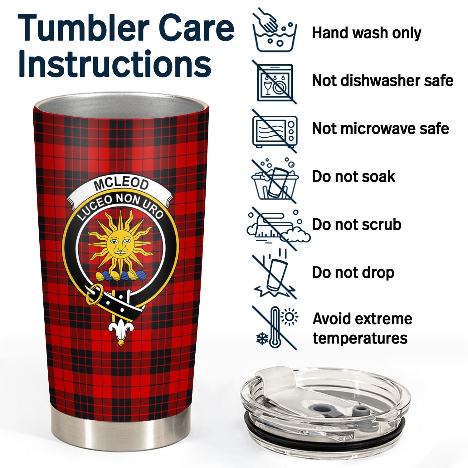 McLeod of Raasay Tartan Crest Tumbler