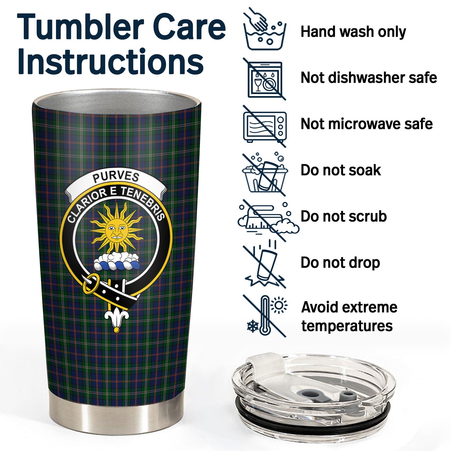 Purves Tartan Crest Tumbler