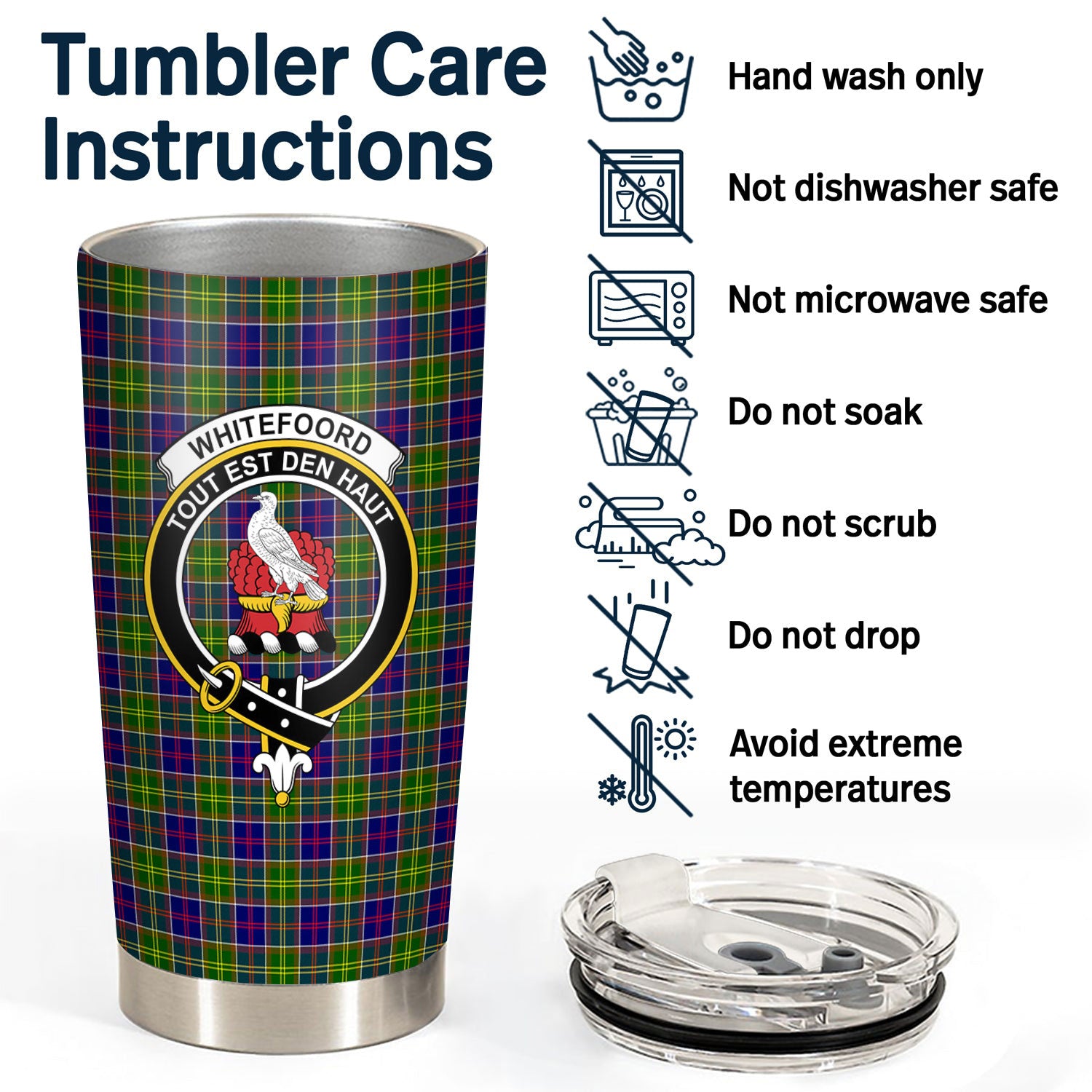 Whitefoord Tartan Crest Tumbler