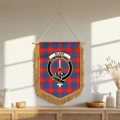 Blane Tartan Crest Wall Hanging Banner - Wood Pole
