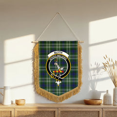 Blyth Tartan Crest Wall Hanging Banner - Wood Pole