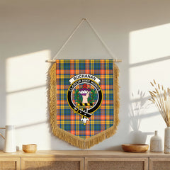 Buchanan Ancient Tartan Crest Wall Hanging Banner - Wood Pole