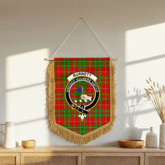 Burnett Ancient Tartan Crest Wall Hanging Banner - Wood Pole