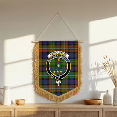 Fergusson Modern Tartan Crest Wall Hanging Banner - Wood Pole