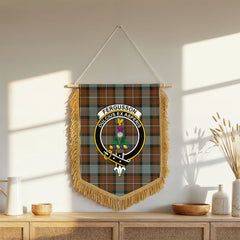 Fergusson Weathered Tartan Crest Wall Hanging Banner - Wood Pole