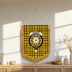 Jardine Tartan Crest Wall Hanging Banner - Wood Pole