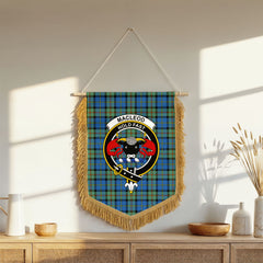 MacLeod of Harris Ancient Tartan Crest Wall Hanging Banner - Wood Pole