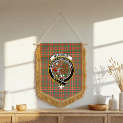 McKinnon Ancient Tartan Crest Wall Hanging Banner - Wood Pole