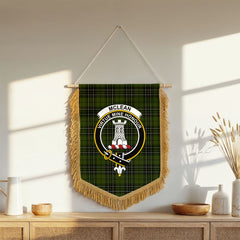 McLean Hunting Tartan Crest Wall Hanging Banner - Wood Pole