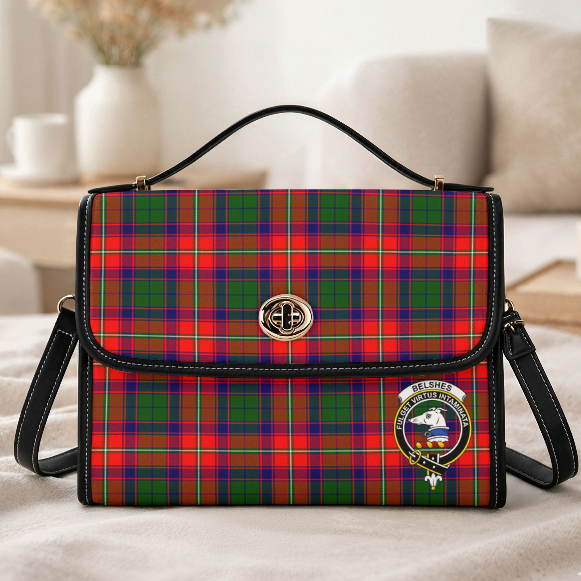 Belshes Tartan Crest Satchel Bag