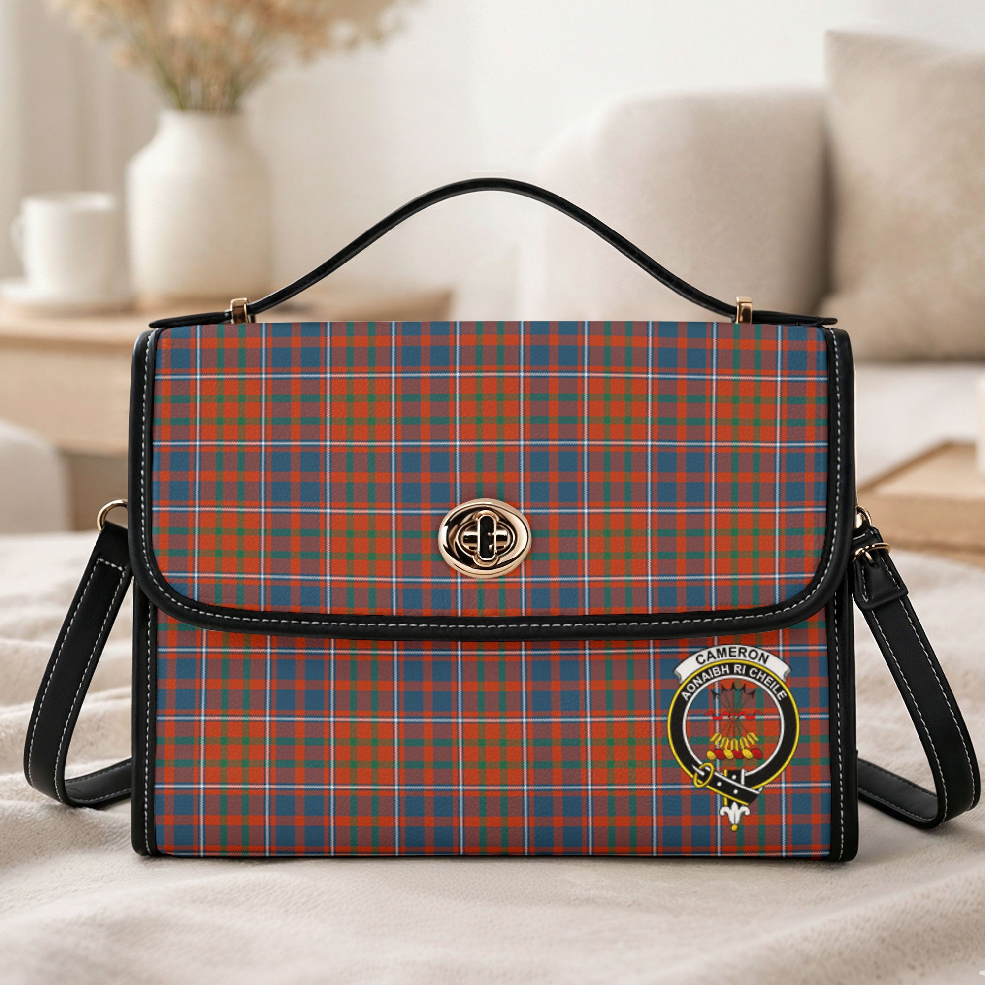 Cameron of Lochiel Ancient Tartan Crest Satchel Bag