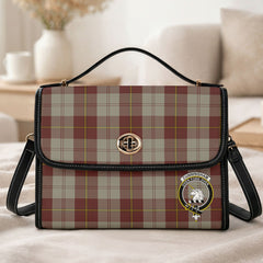Cunningham Burgundy Dancers Tartan Crest Satchel Bag