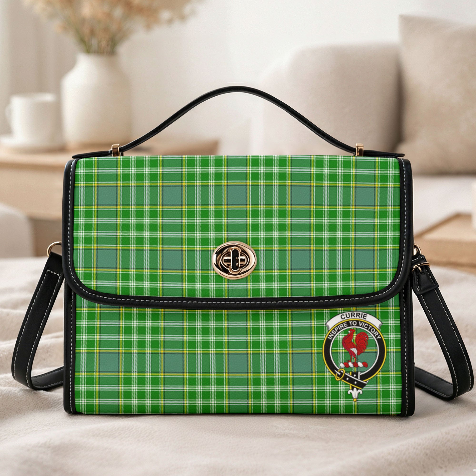 Currie Tartan Crest Satchel Bag