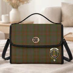 Gray Tartan Crest Satchel Bag