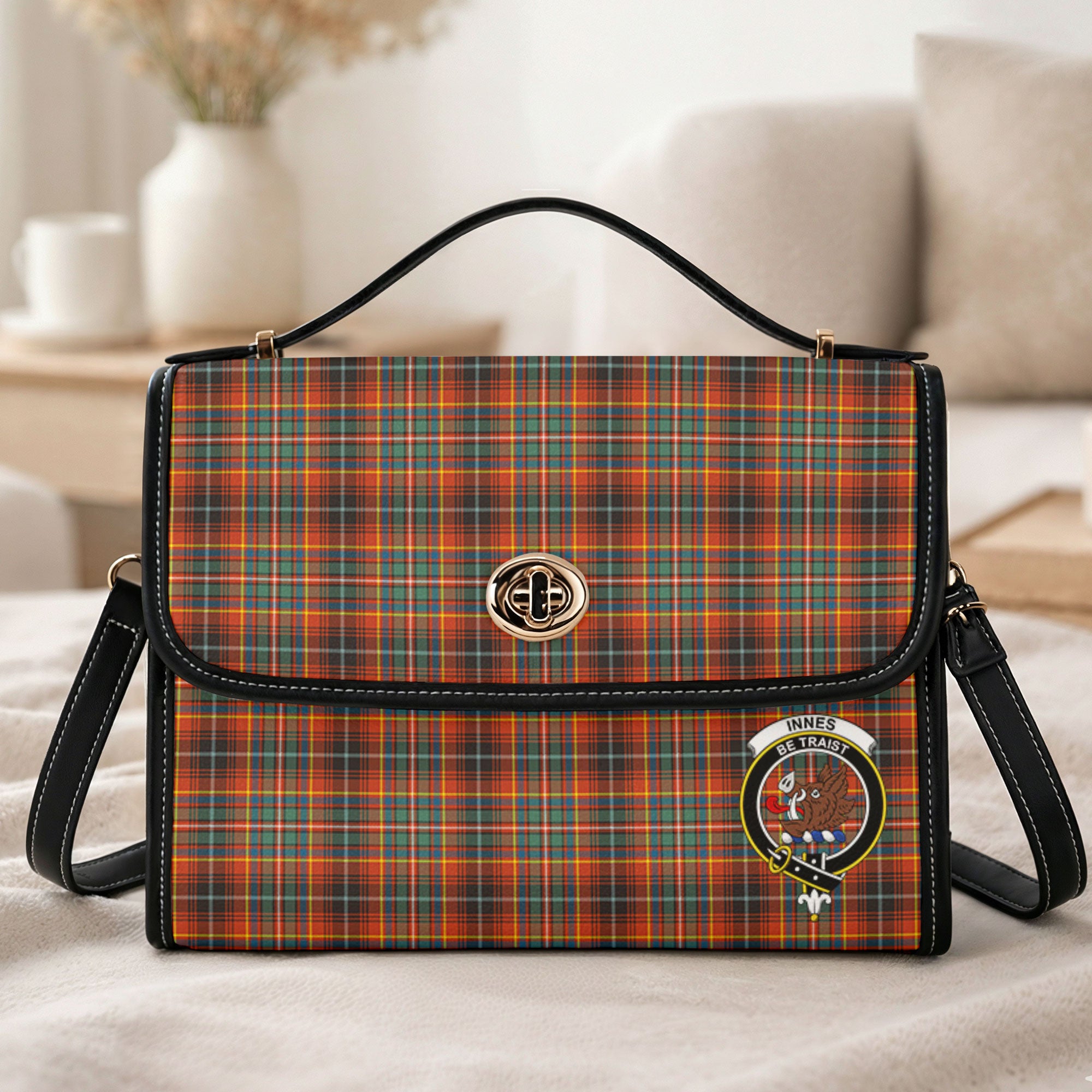 Innes Ancient Tartan Crest Satchel Bag