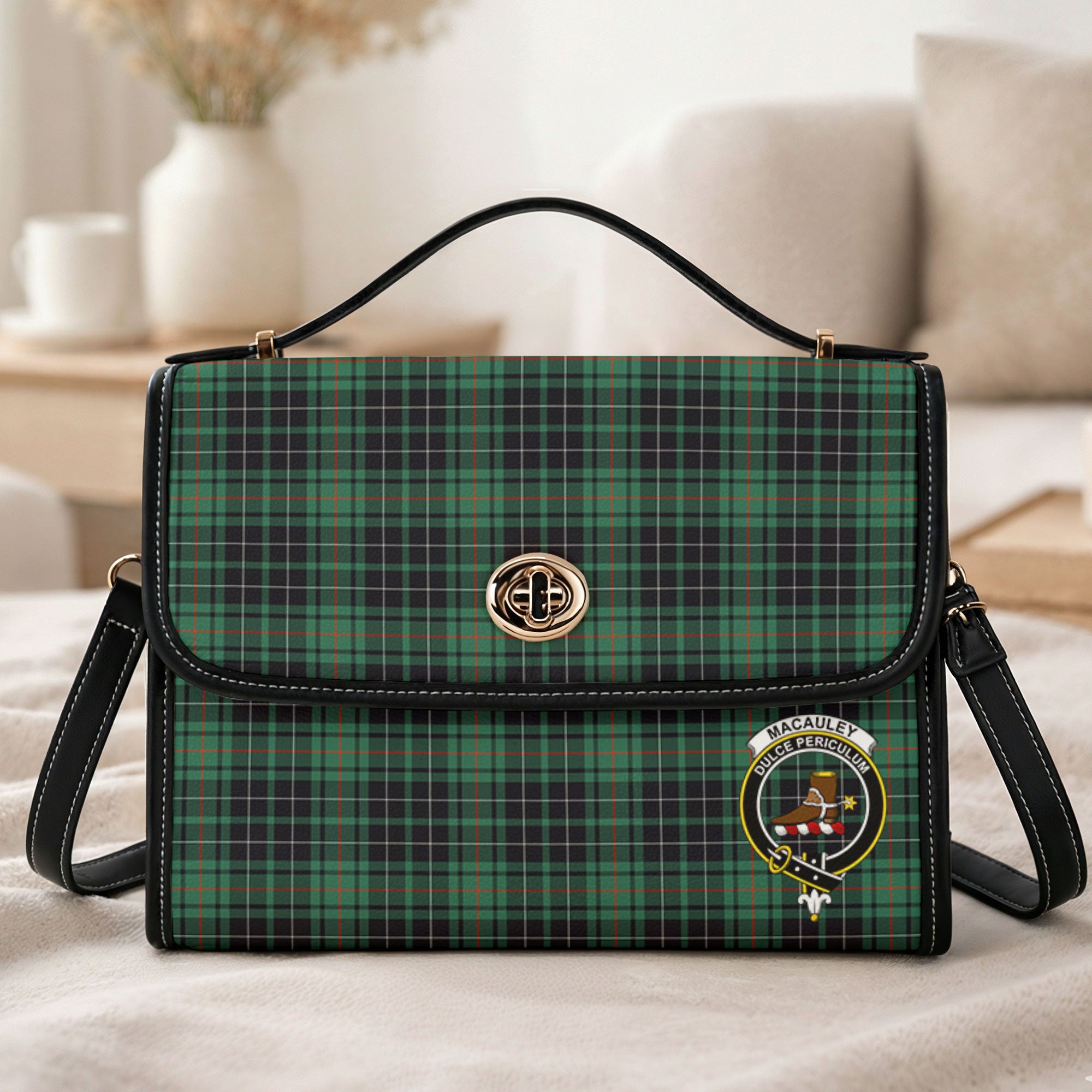 MacAuley Hunting Ancient Tartan Crest Satchel Bag