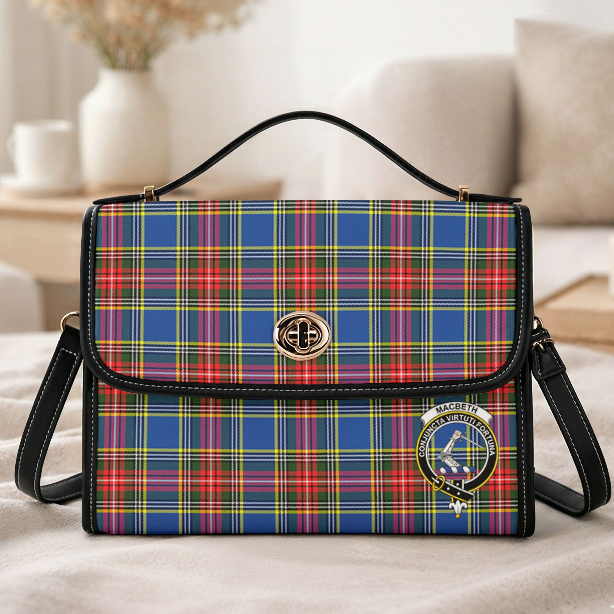 MacBeth Modern Tartan Crest Satchel Bag
