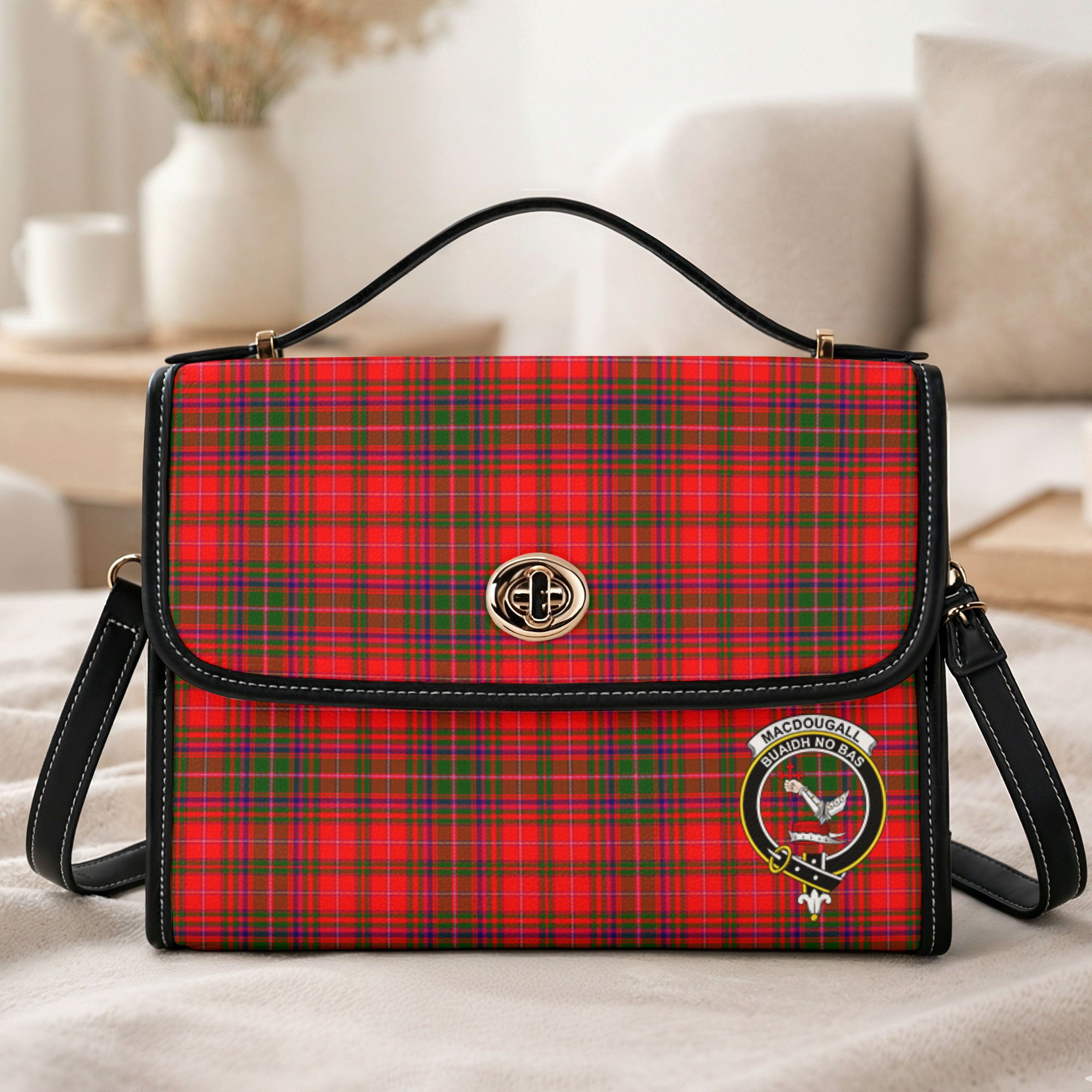 MacDougall Modern Tartan Crest Satchel Bag