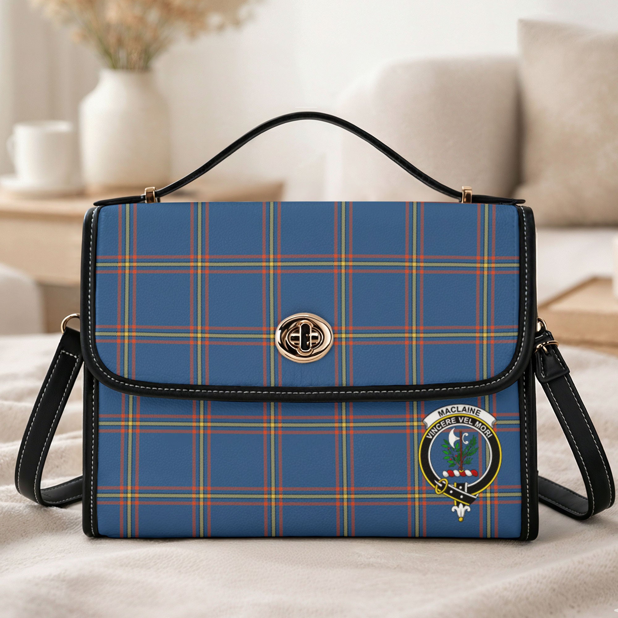 MacLaine of Loch Buie Hunting Ancient Tartan Crest Satchel Bag