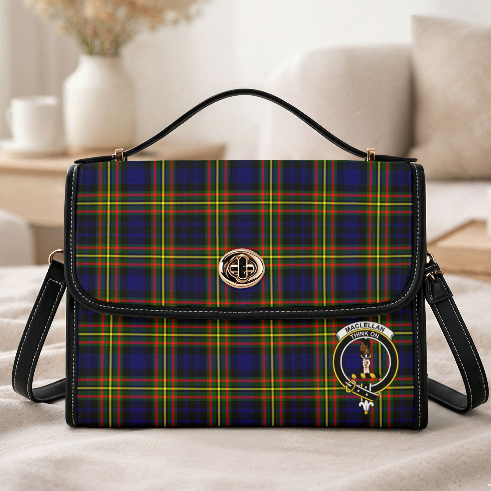 MacLellan Modern Tartan Crest Satchel Bag