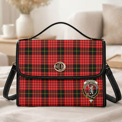 MacQueen Modern Tartan Crest Satchel Bag