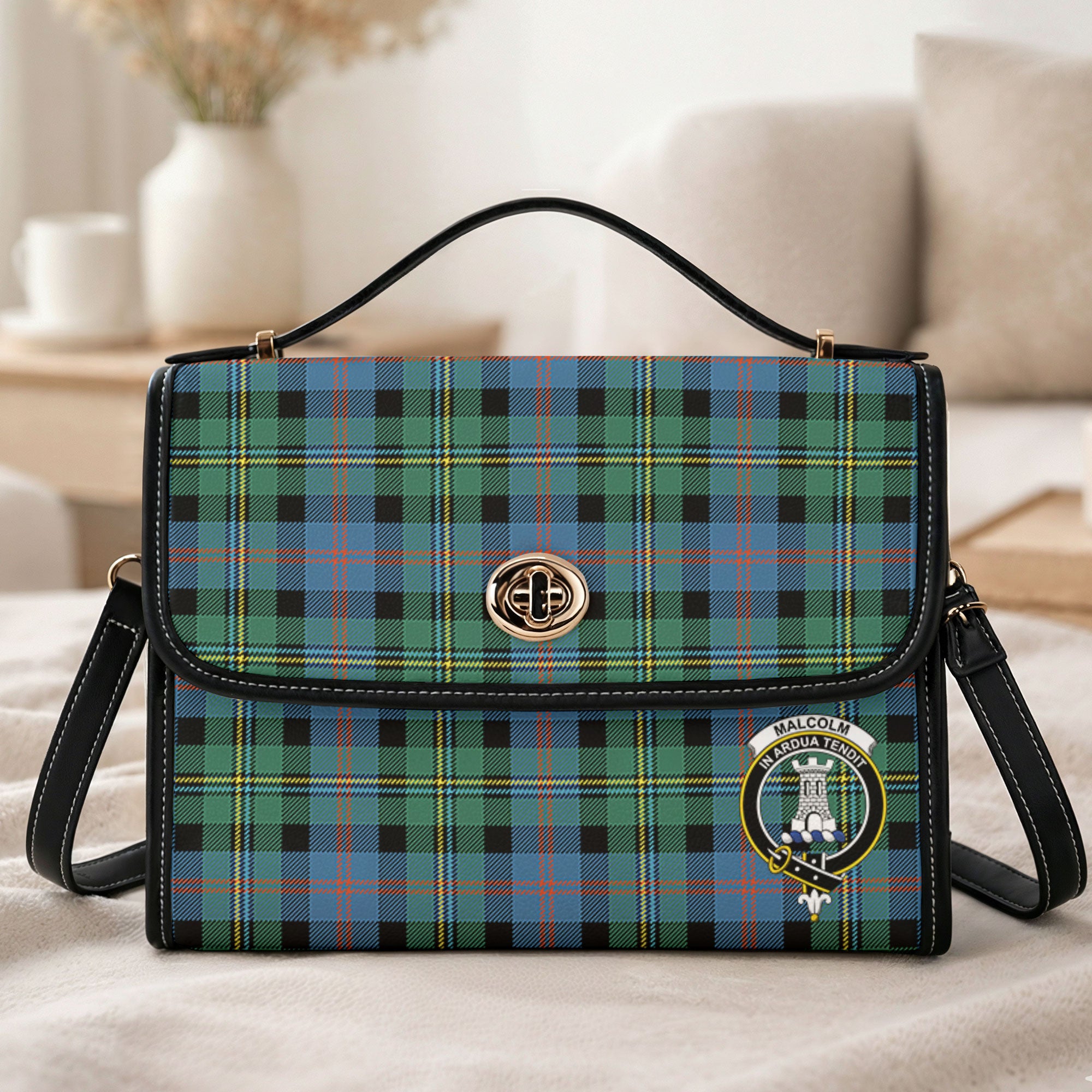 Malcolm Ancient Tartan Crest Satchel Bag