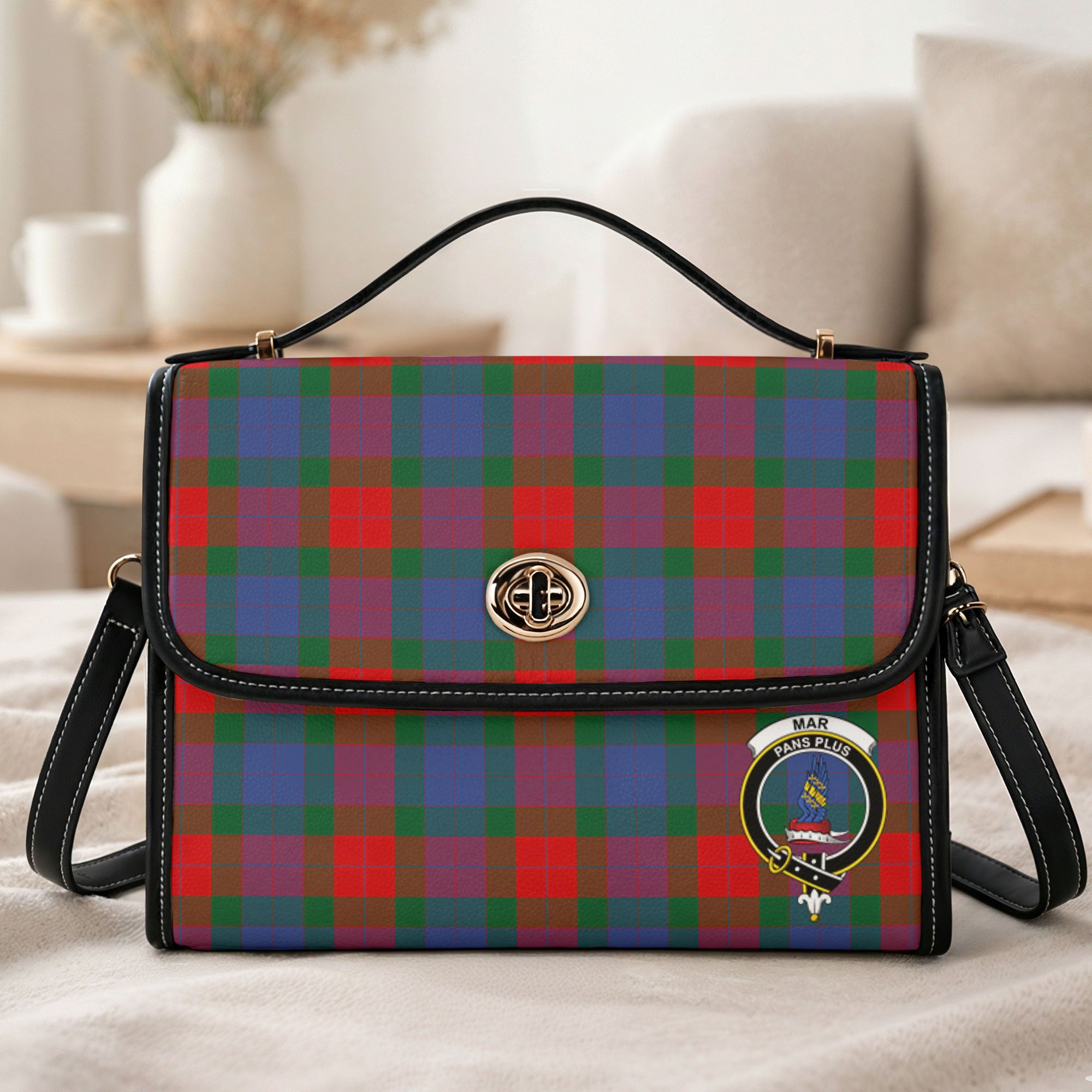 Mar Tartan Crest Satchel Bag