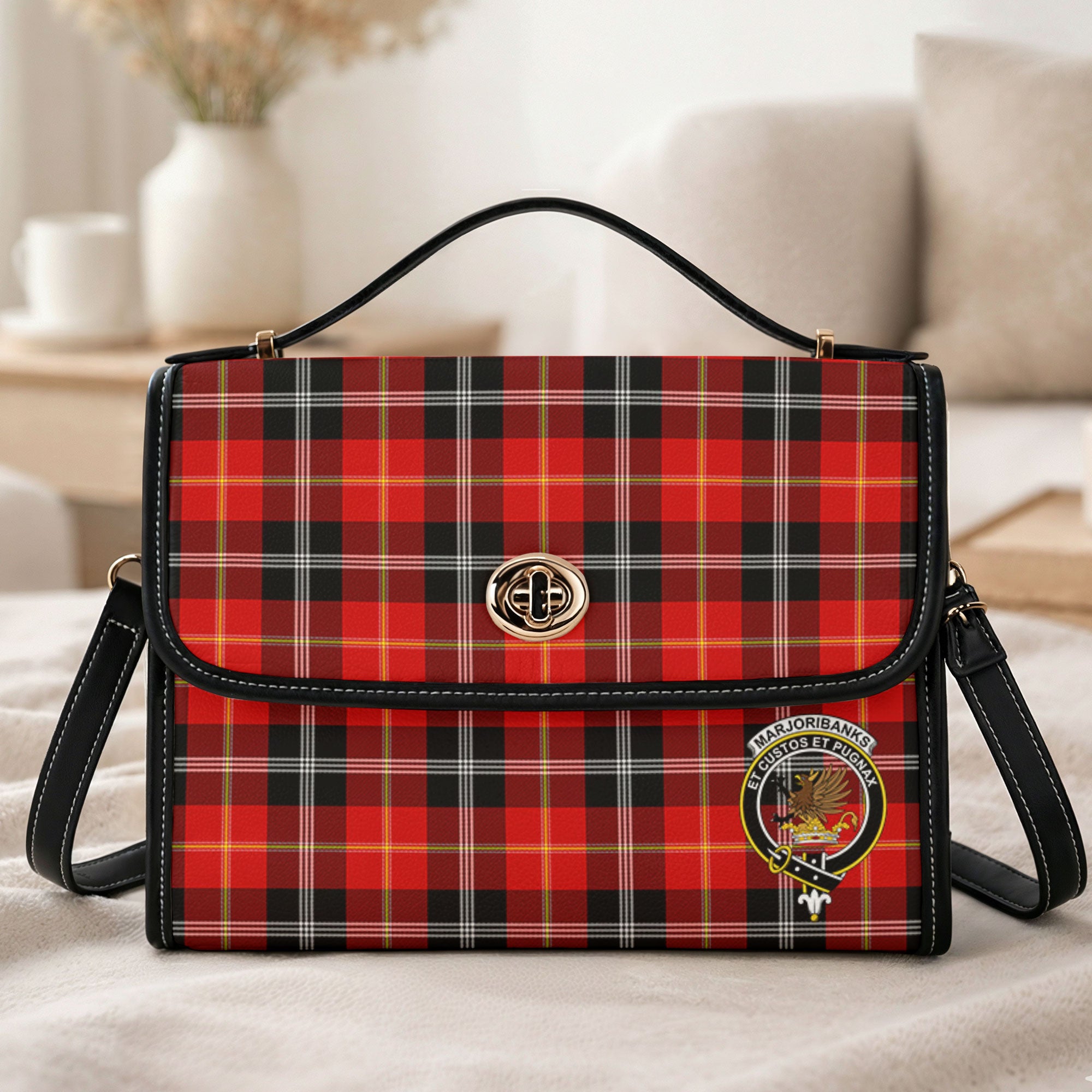 Marjoribanks Tartan Crest Satchel Bag