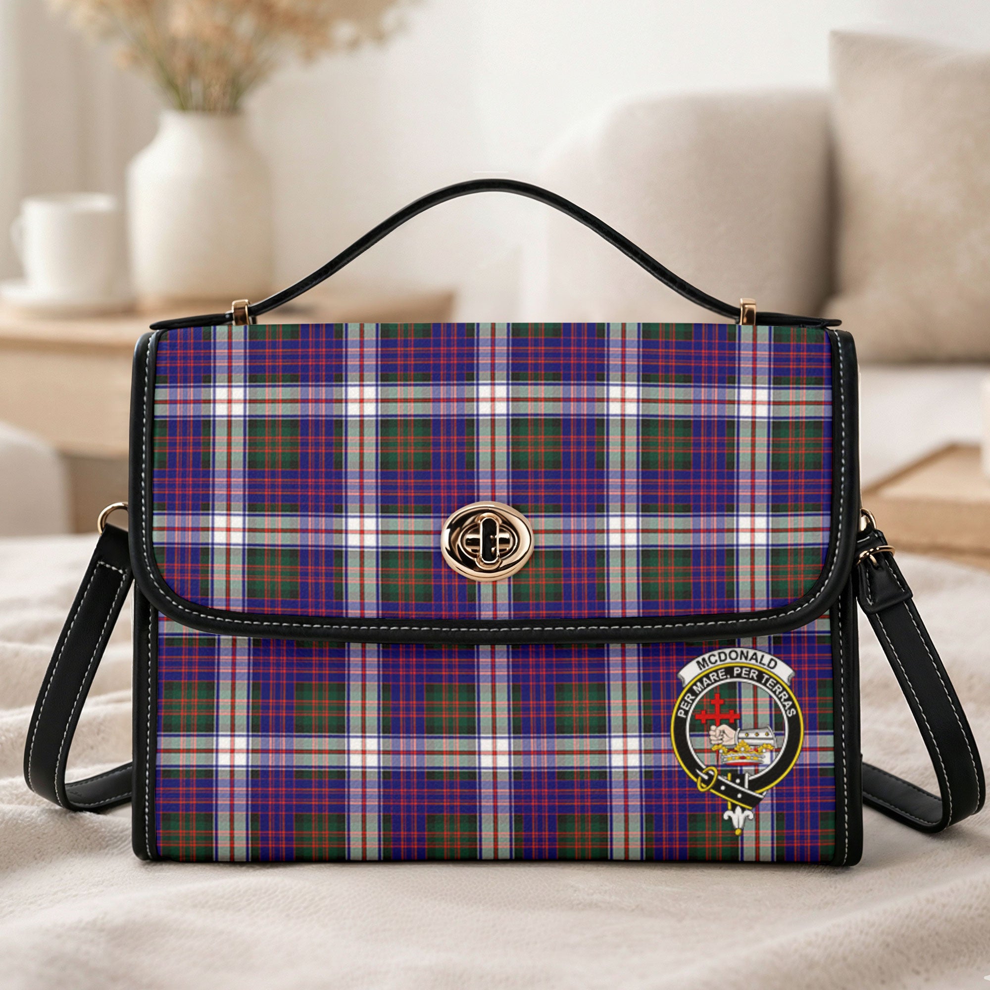 McDonald Dress Modern Tartan Crest Satchel Bag