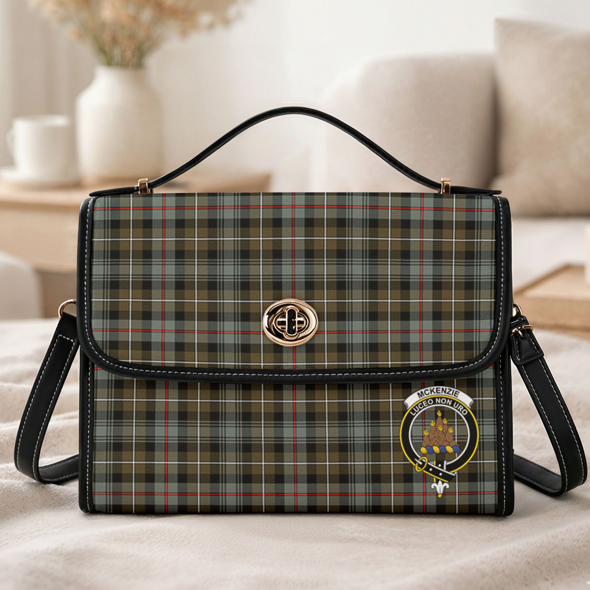 McKenzie Weathered Tartan Crest Satchel Bag