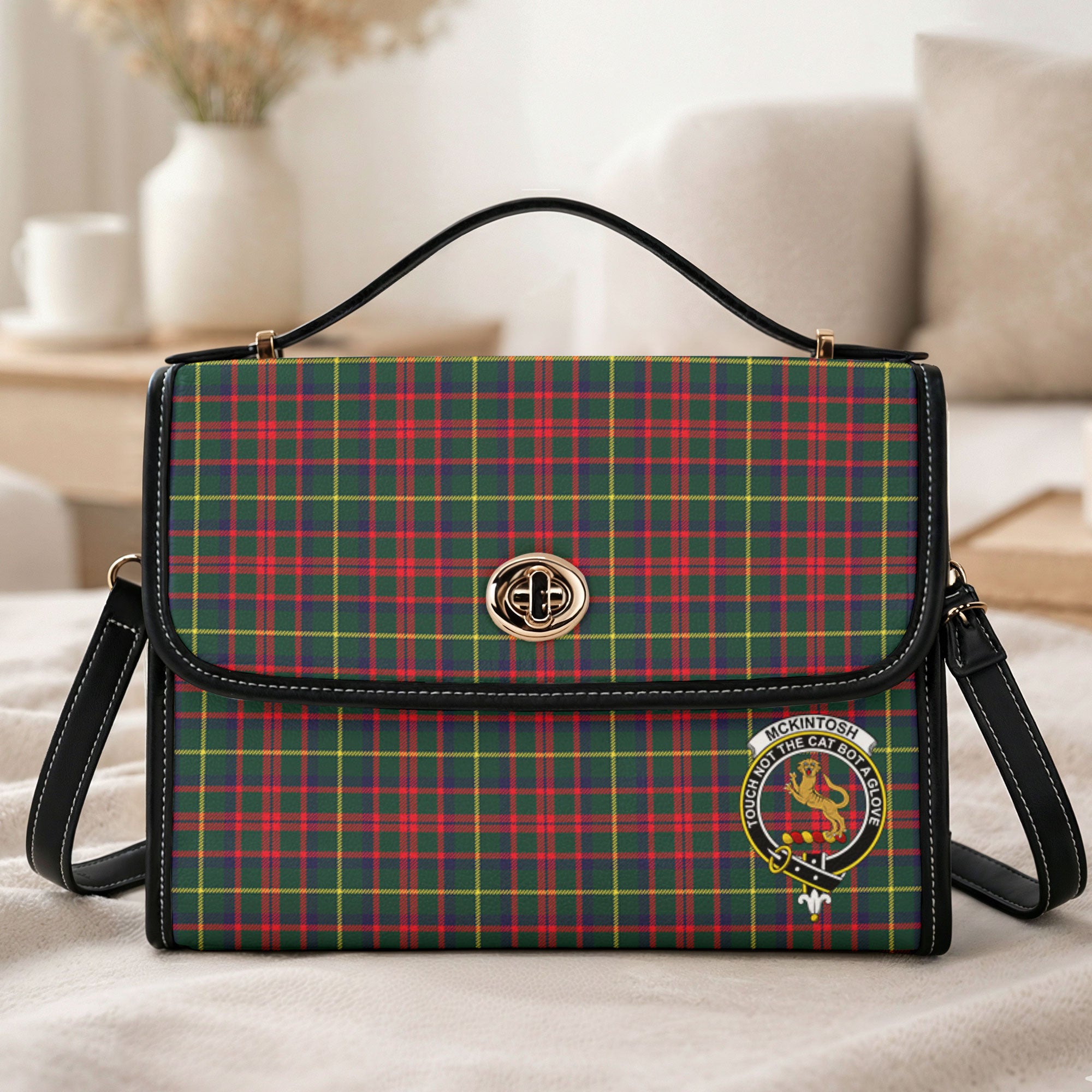 McKintosh Hunting Modern Tartan Crest Satchel Bag
