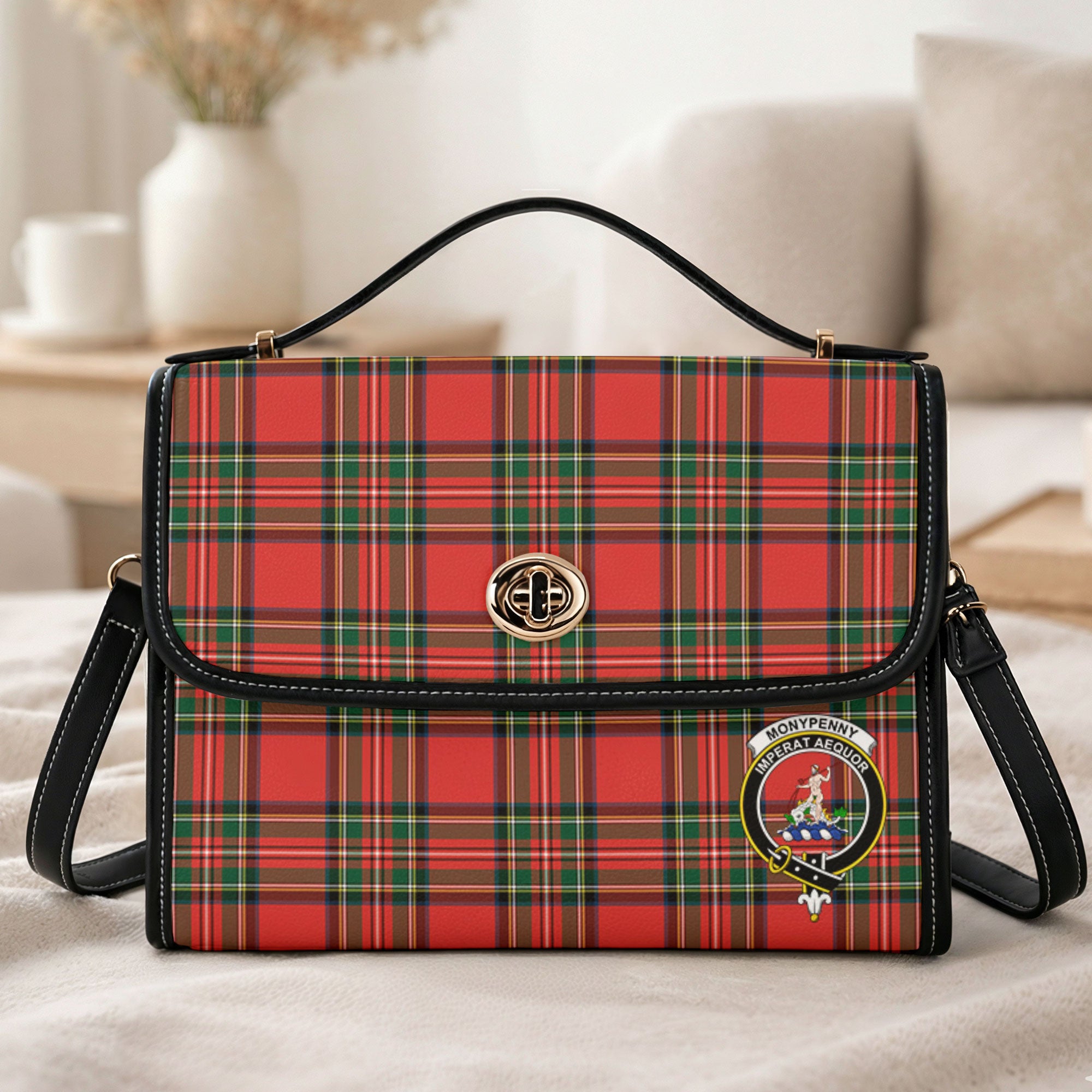 Monypenny Tartan Crest Satchel Bag