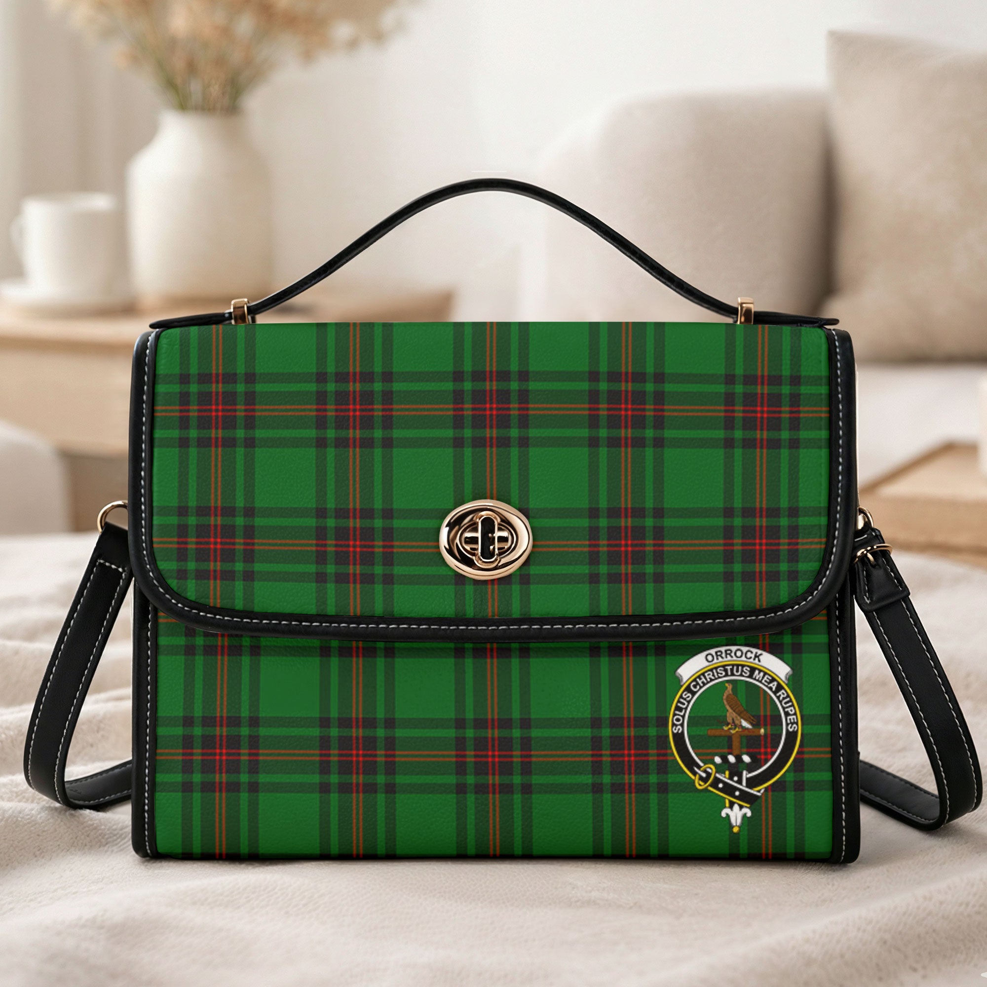 Orrock Tartan Crest Satchel Bag