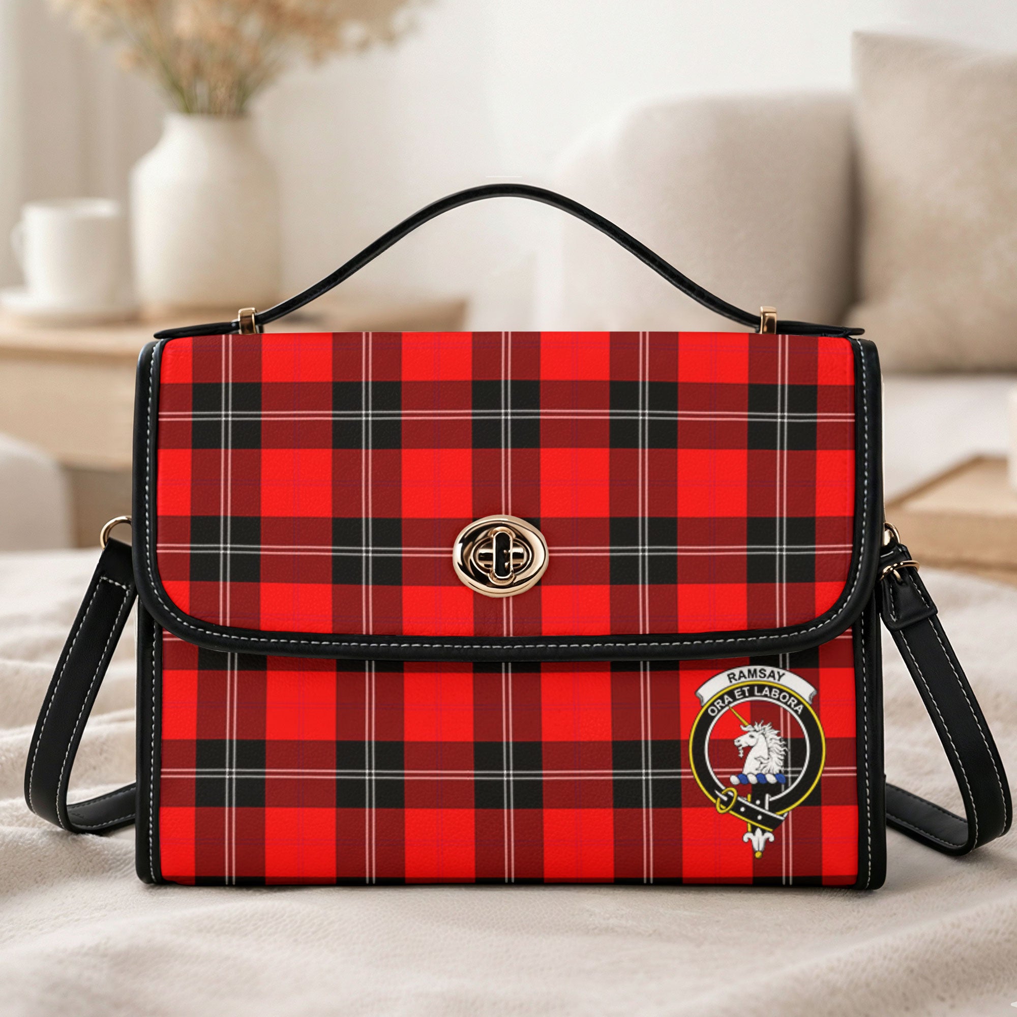 Ramsay Modern Tartan Crest Satchel Bag