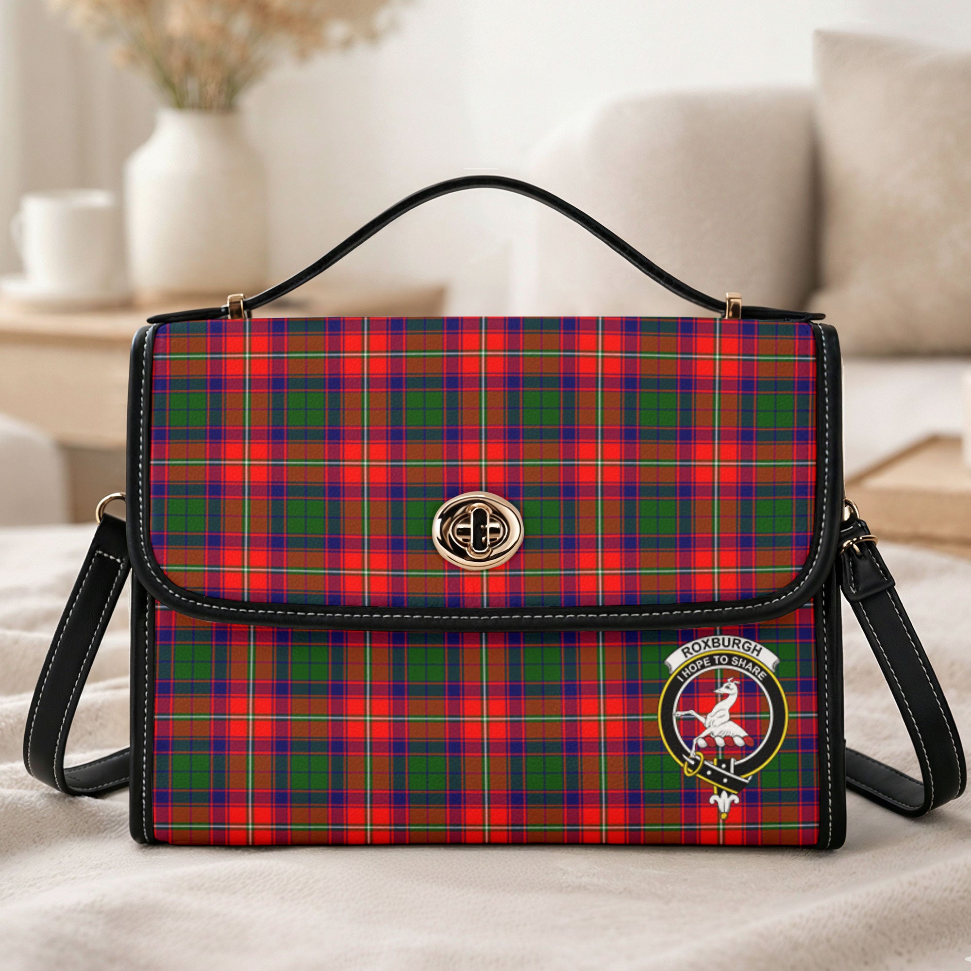 Roxburgh District Tartan Crest Satchel Bag