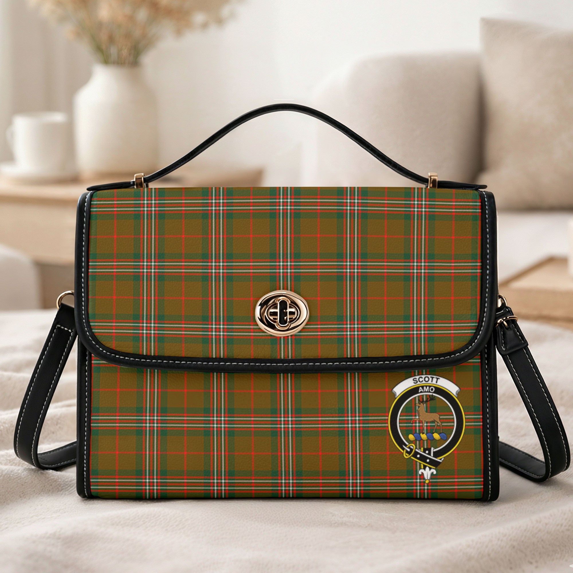 Scott Brown Modern Tartan Crest Satchel Bag