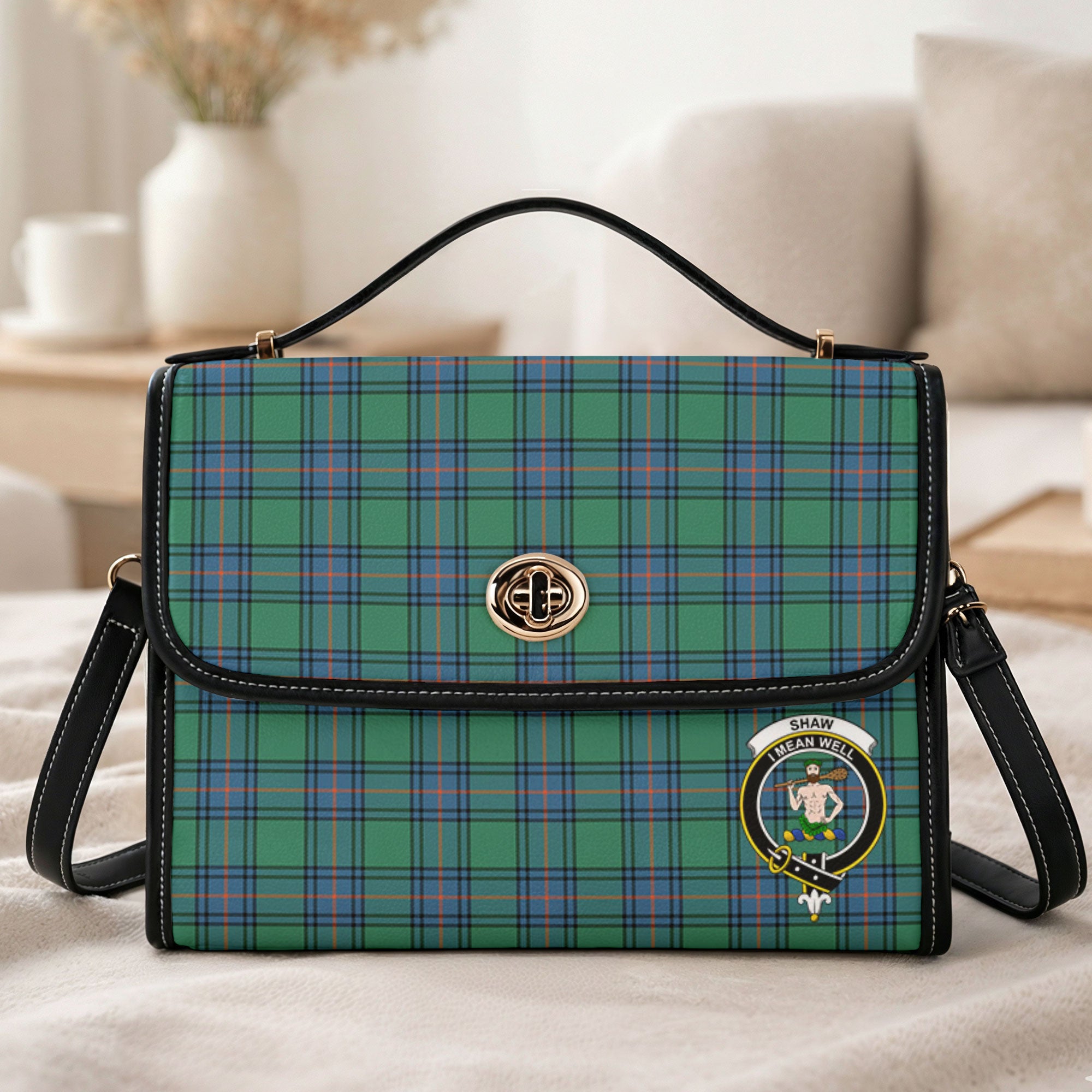 Shaw (of Sauchie) Ancient Tartan Crest Satchel Bag