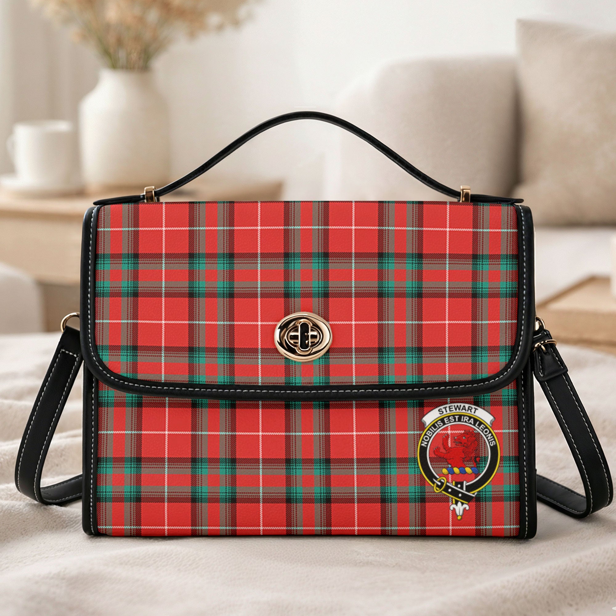 Stewart (Stuart) of Bute Tartan Crest Satchel Bag