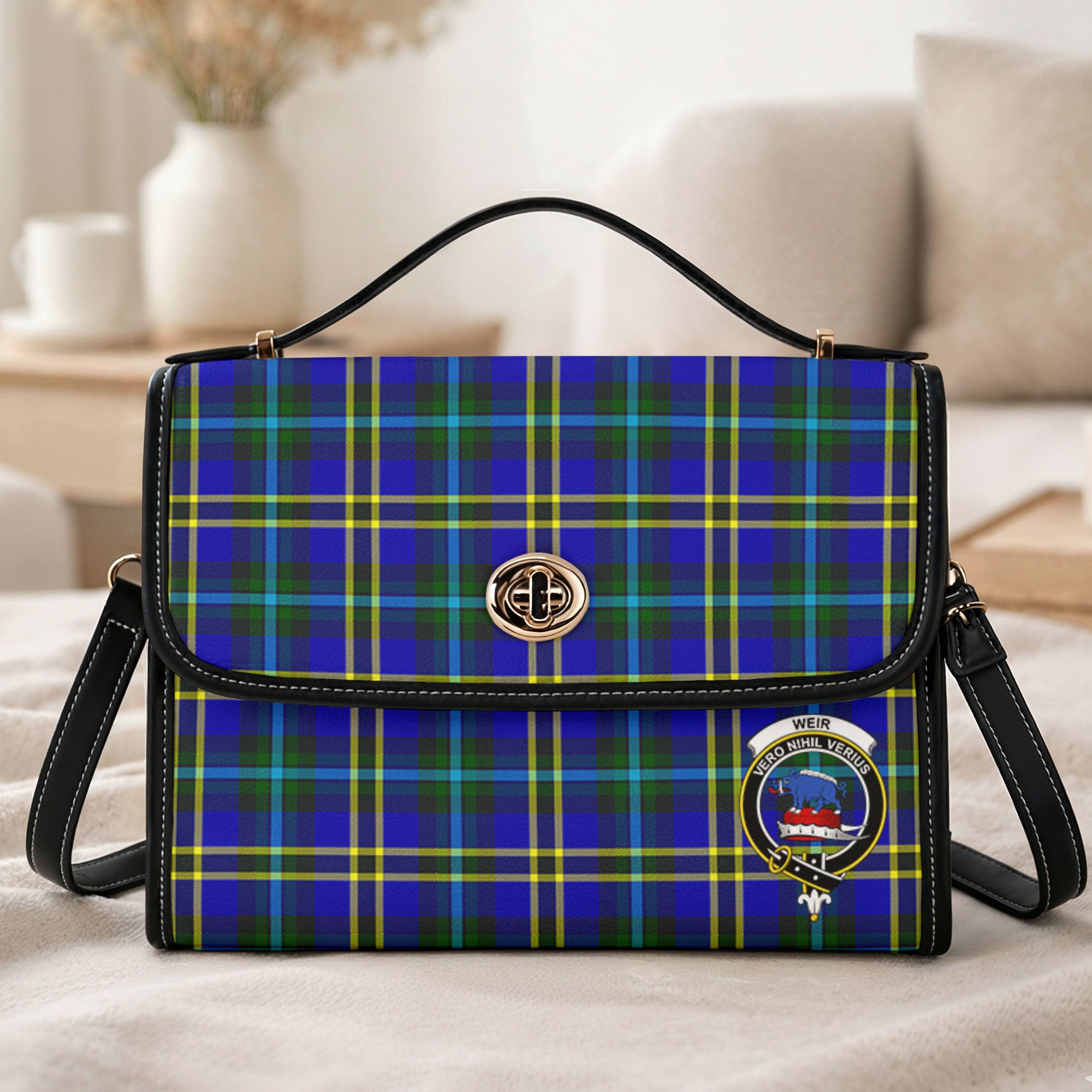 Weir Modern Tartan Crest Satchel Bag