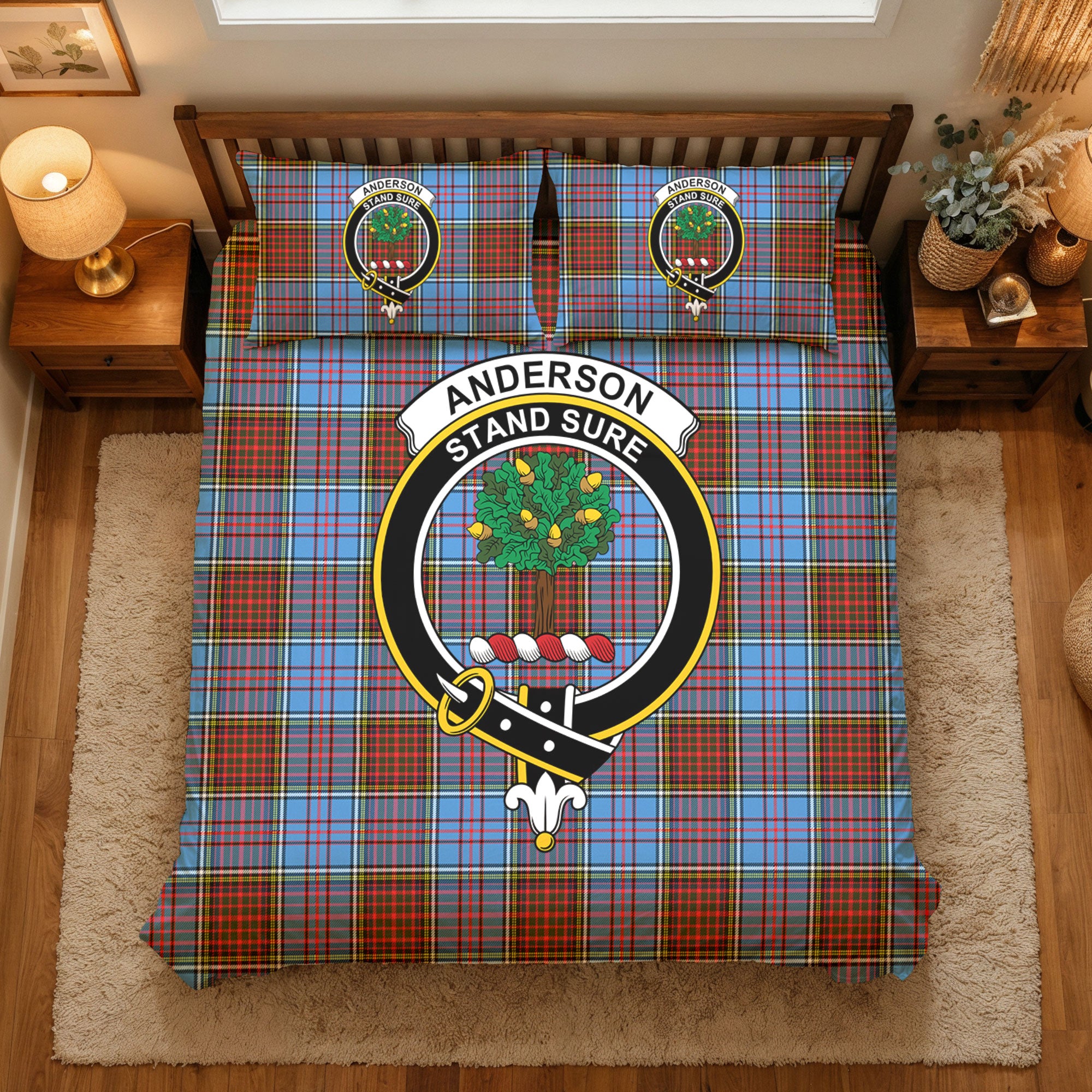 Anderson Modern Tartan Crest Bedding Set