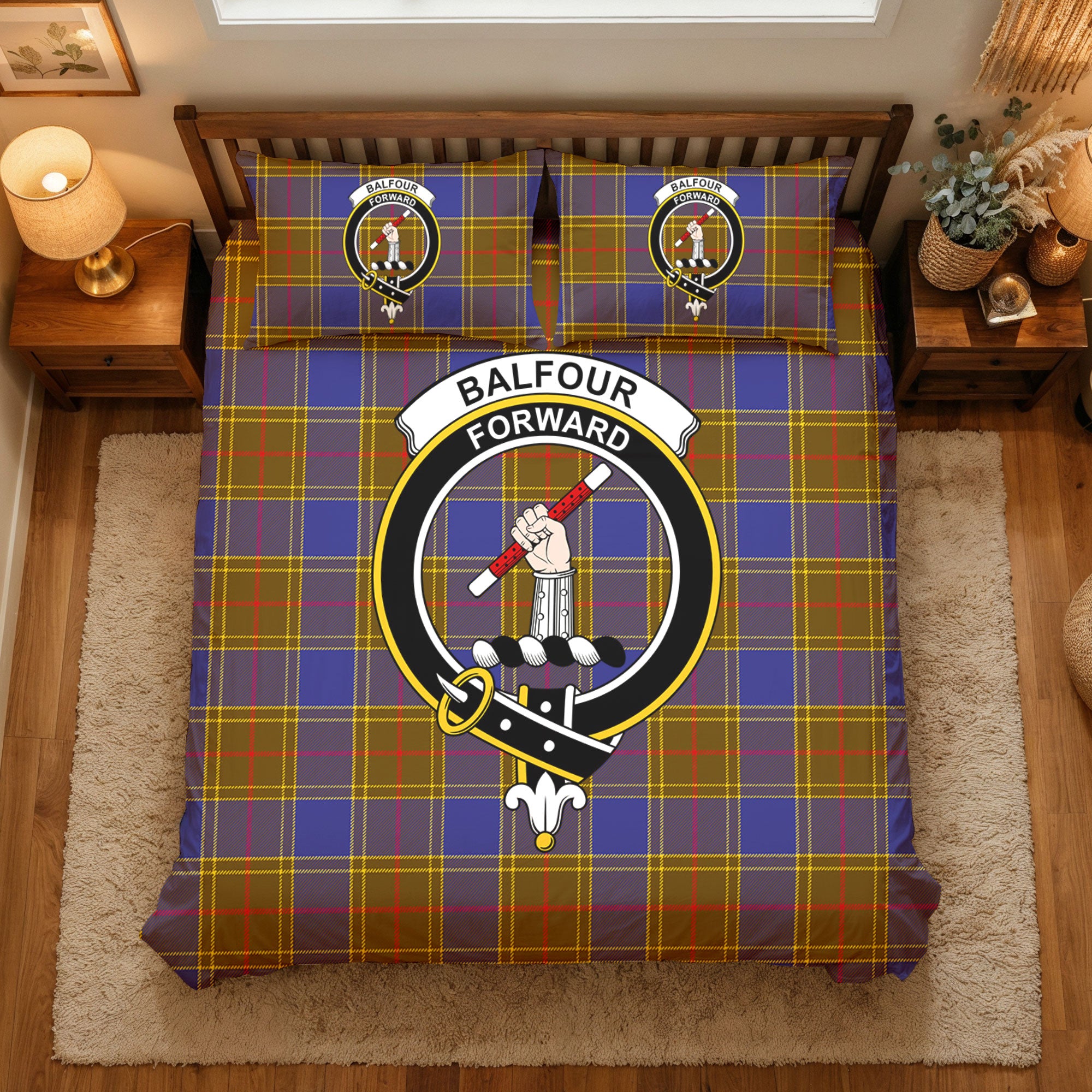 Balfour Modern Tartan Crest Bedding Set