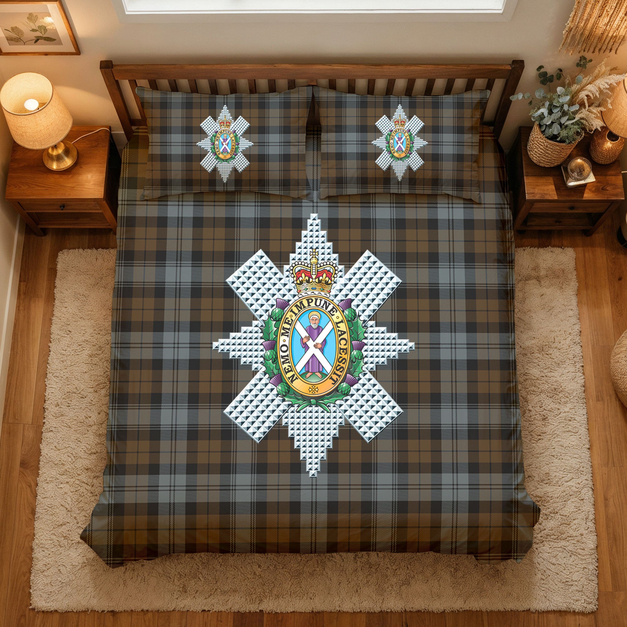 Black Watch Weathered Tartan Crest Bedding Set