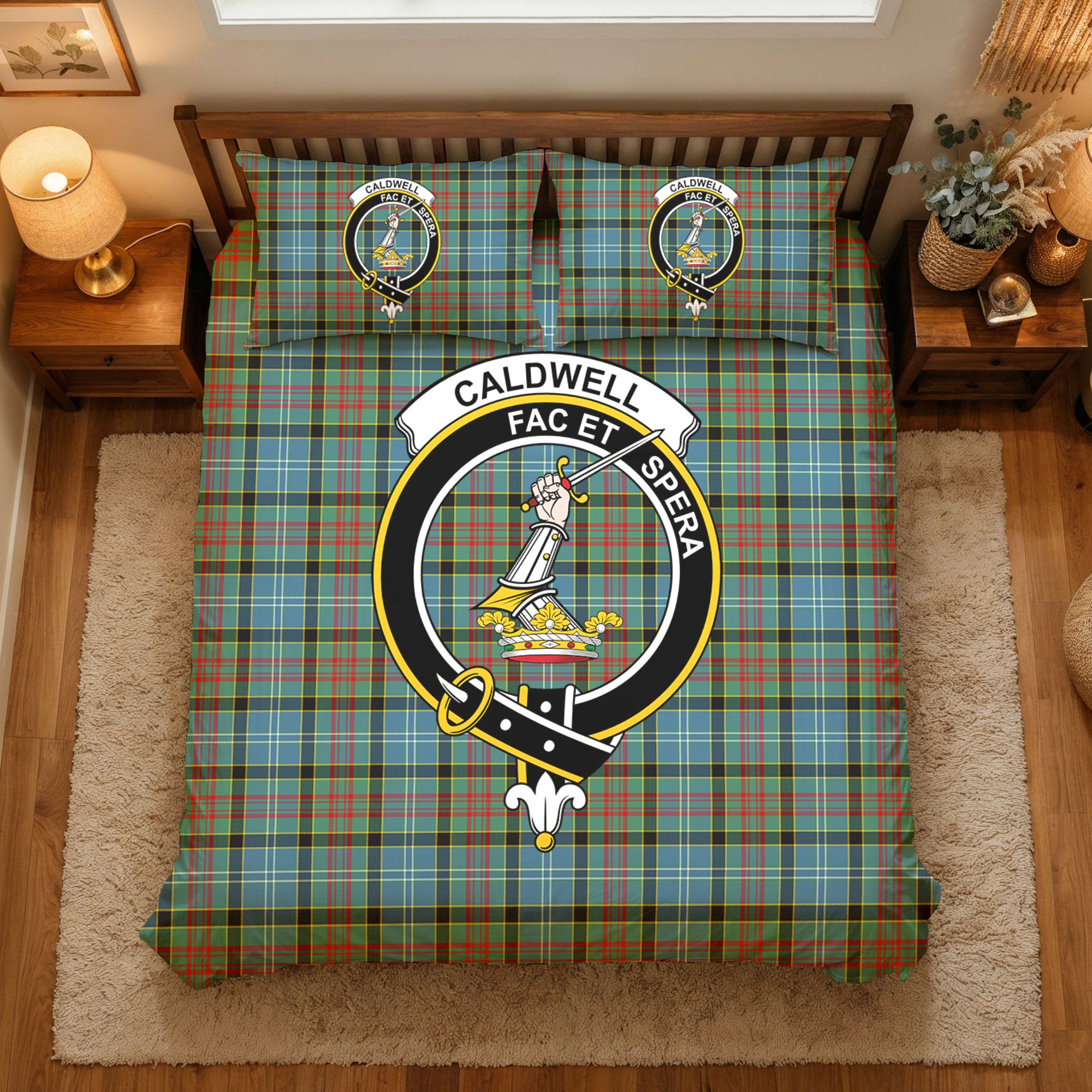 Caldwell Tartan Crest Bedding Set