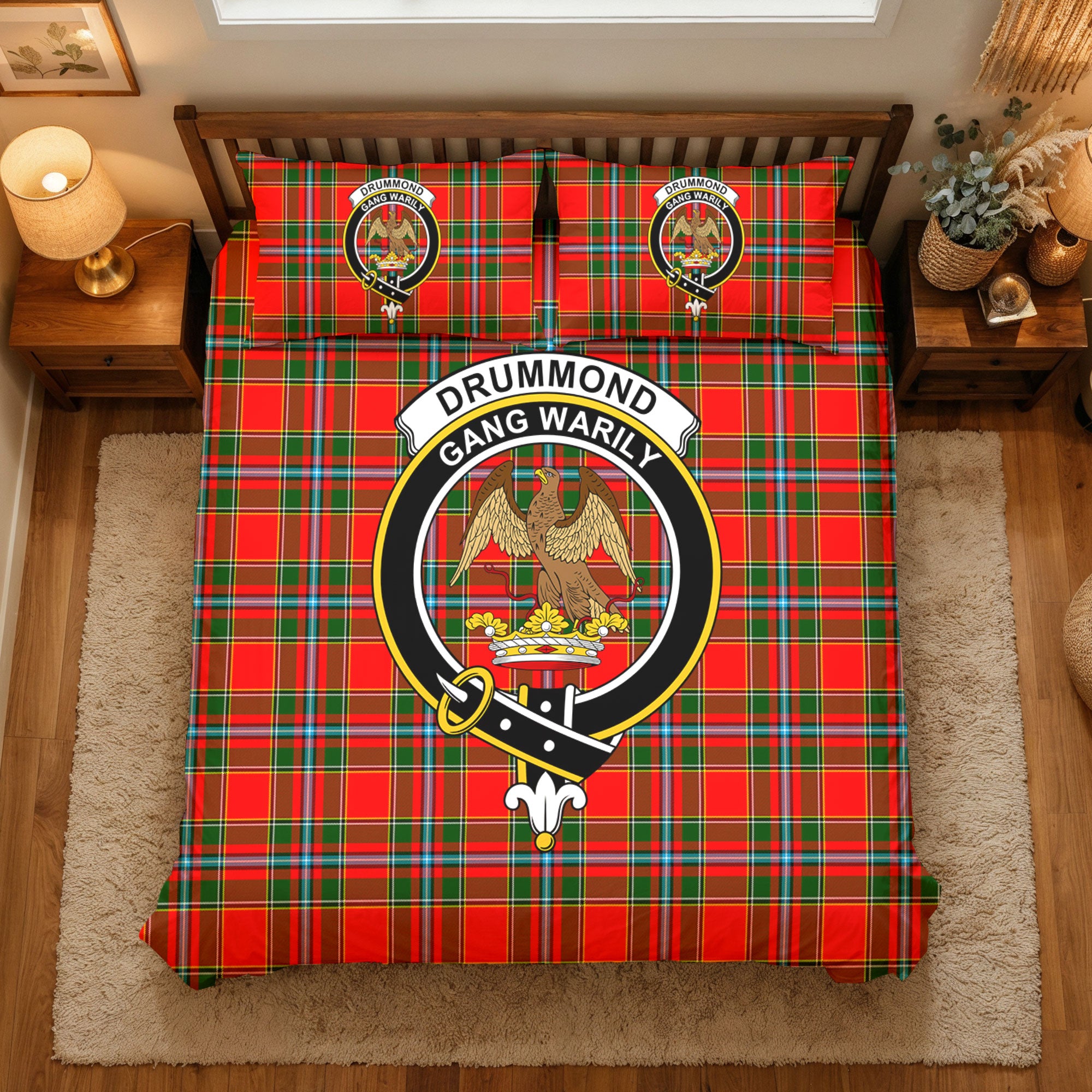 Drummond of Perth Tartan Crest Bedding Set