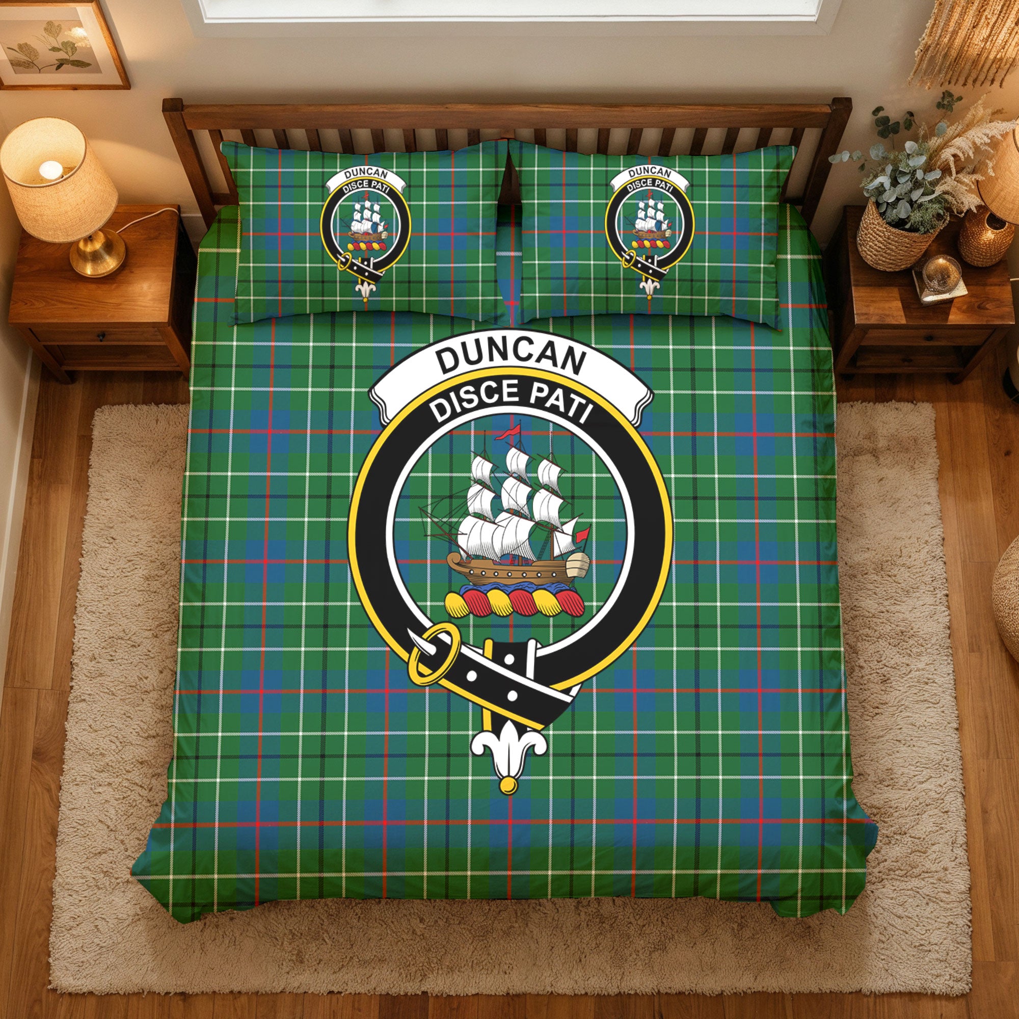 Duncan Ancient Tartan Crest Bedding Set